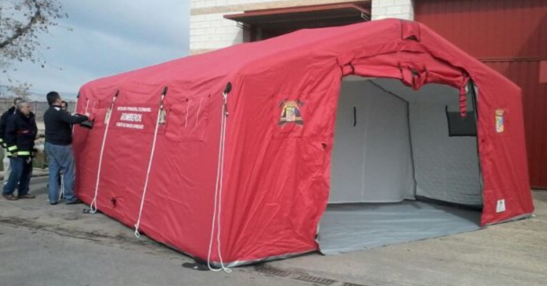 Bomberos Zaragoza · Acceso a la carpa